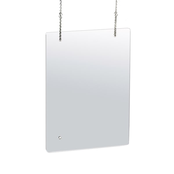 Hanging Clear Acrylic Plexiglass Shield Cashier PPE 23.5"x31.5", PK2